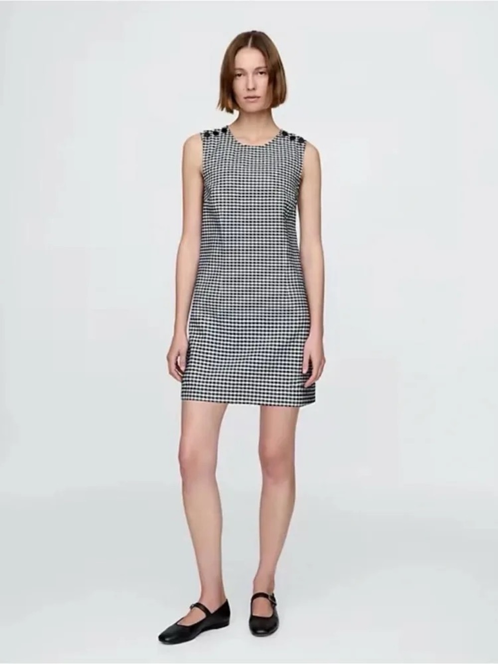 Dôen x Gap Sleeveless Black and White Gingham Shift Dress